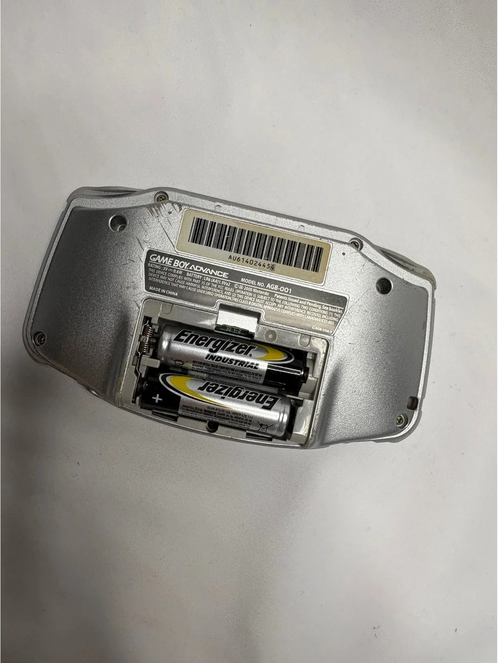 Nintendo Game Boy Advance AGB-001 Silver Console - Powers On - For Parts/Repair